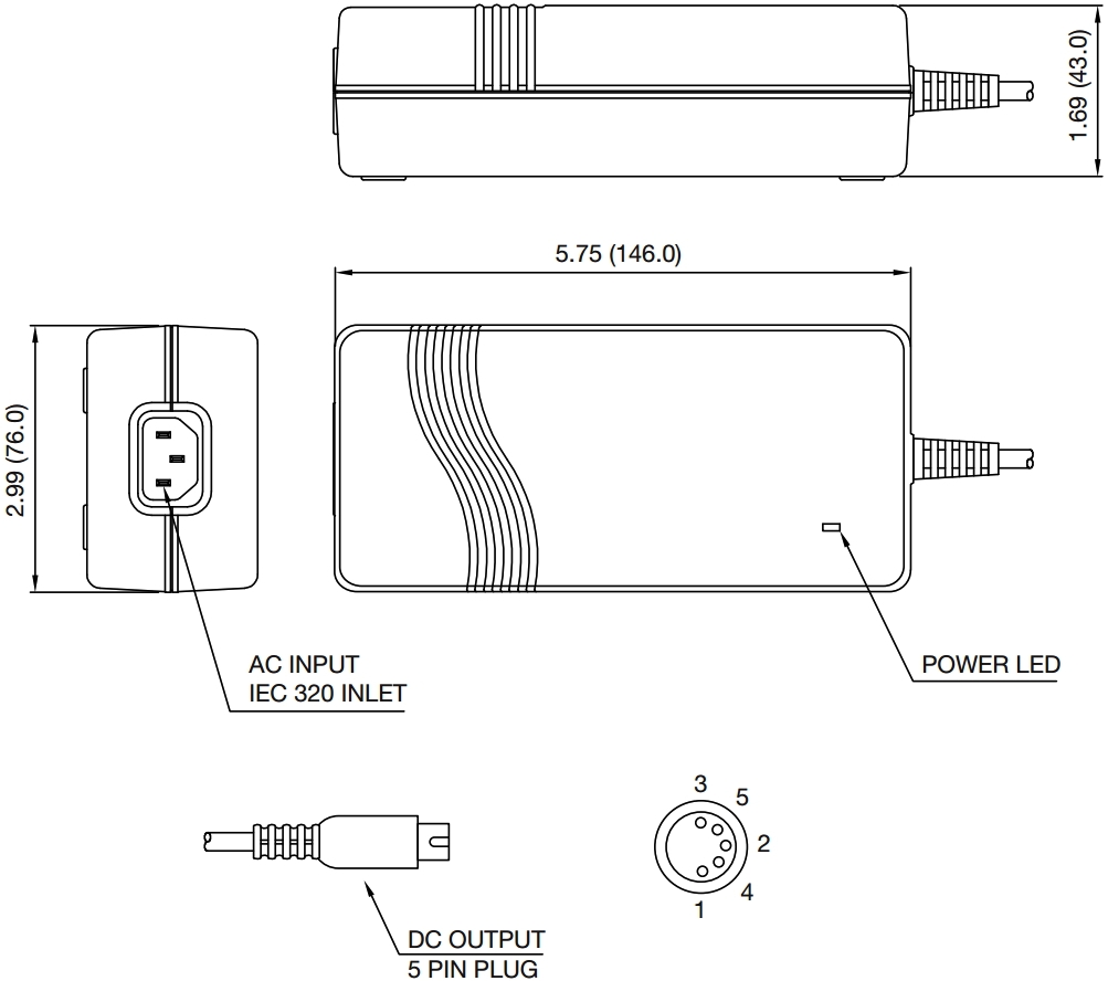ספק כוח רפואי XP POWER MEDICAL POWER SUPPLY PCM PCM50US48